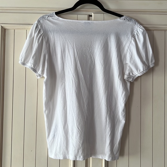 White Embroidered J. Crew Top - Picture 5 of 6